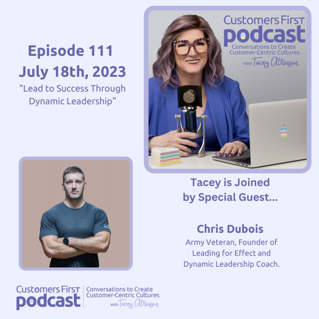 Join Tacey and her special guest Army Veteran, Founder of Leading for Effect & Dynamic Leadership Coach, Chris Dubois.  Today's Topic: “Lead to Success through Dynamic Leadership” Chris walks us through some techniques to lead a team to success.